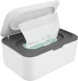 Tissue box - 19*13*7.8cm - Dispenser box for wet wipes - Baby wipes box - mask storage box - toilet wipes box - box with lid for dry tissues - keep wipes fresh with sealable lid - dustproof storage box for tissues - white