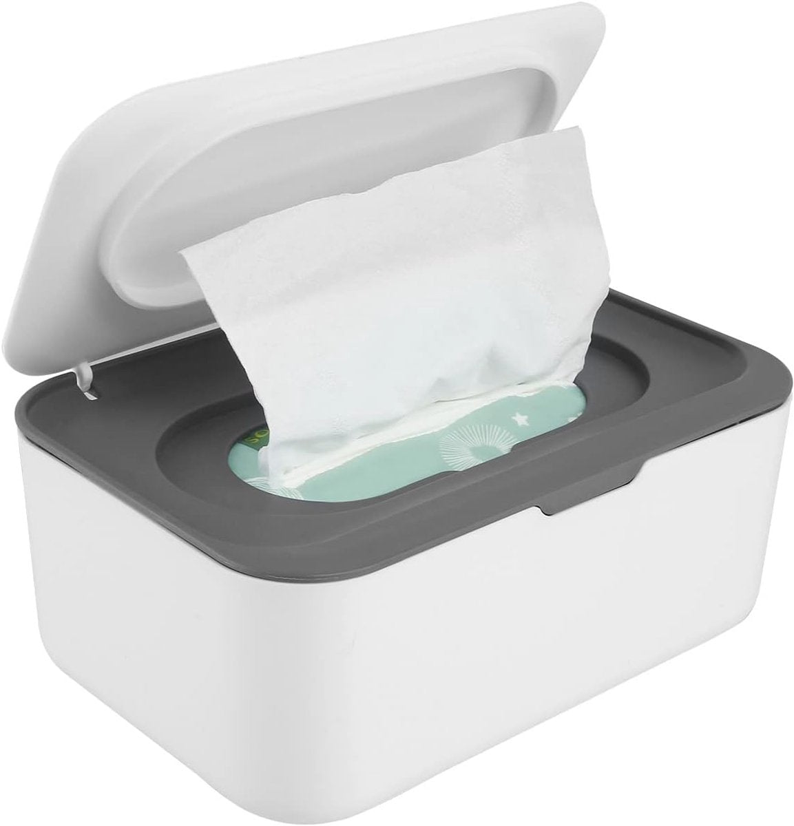 Tissue box - 19*13*7.8cm - Dispenser box for wet wipes - Baby wipes box - mask storage box - toilet wipes box - box with lid for dry tissues - keep wipes fresh with sealable lid - dustproof storage box for tissues - white
