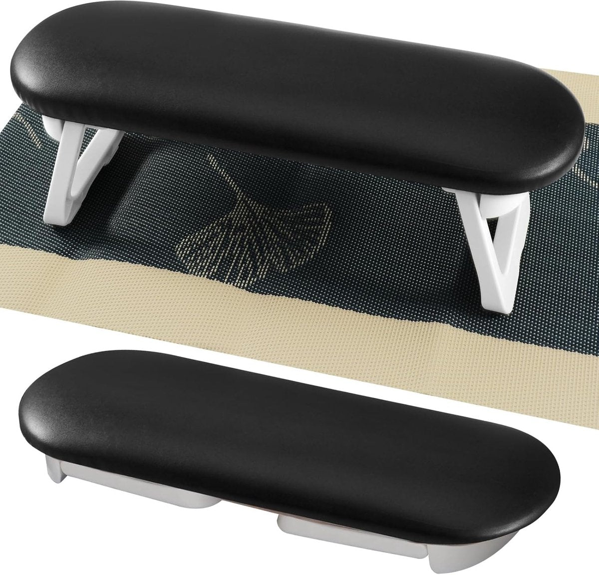 Nail Armrest - foldable - Nail Stylist Armrest - PU leather nail hand rest - with table mat - for nail technology - Nail Cushion - nail hand cushion for manicure salon use - Manicure pads - Manicure Cushion - Nail armrest cushion - Black