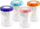 Lens case - 4 pieces - Contact lens holder - lens cleaning container - portable contact lens cleaner - contact lens cleaner - contact lens container cleaner - contact lens case - plastic - Manual contact lens cleaner - Travel storage set