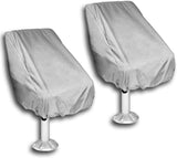 2-Piece Boat Seat Cover - 56 x 61 x 64 cm - made of Oxford fabric - UV protection - weather-resistant - waterproof - dustproof - Dust hood - with adjustable cord, suitable - for most seats - Silver