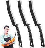 3 Pieces Crevice Brushes - Gap Brush - Narrow Cleaning Brush - Long Handle - Bathroom Cleaning Brush - Stiff Brush with Bristles - Long Handle - Gap Cleaner - For Window Openings, Bathroom, Toilet, Kitchen - Grout Brush