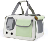 Cat and Dog Transport Bag - Travel Basket - Foldable Cat Transport Box - Cat Bag - Pet Carrier Bag with breathable holes and pockets - for medium-sized cats, small dogs - Dog Bag - 45 x 28 x 26 cm - Green