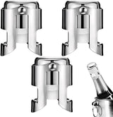 pieces - Stainless steel champagne stoppers - Reusable - champagne corks and stoppers - Food-grade anti-bubble wine stoppers - Leak-proof - For champagne, cava and prosecco - 5.5*3.8 cm - silver