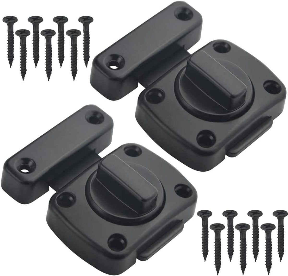 2 pieces - Door locks - swing door locks - zinc alloy door locks - bathroom door lock - security lock - door bolt - for home security, bathroom, bedroom, toilet - black