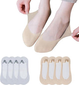 Pairs - Socks - Invisible Socks for Women - No Show Socks for Women for Flat Shoes - Anti-Slip - Invisible - Ultra Low Lining Socks - Hidden Thin Socks - Silicone Foot Protector - Yellow and Grey