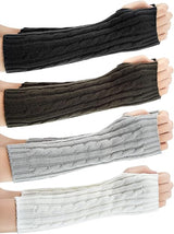 4 pairs of knitted arm warmer gloves - winter sleeves - winter long fingerless mittens - gloves - thumbhole gloves for men and women