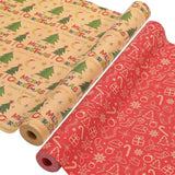 Wrapping paper - Christmas wrapping paper - Christmas gift paper - Wrapping paper with figures - 43 x 300cm - 2 Rolls - Christmas paper wrapping paper for Christmas - Christmas paper wrapping paper for children - gift paper - Kraft gift paper - Christmas 