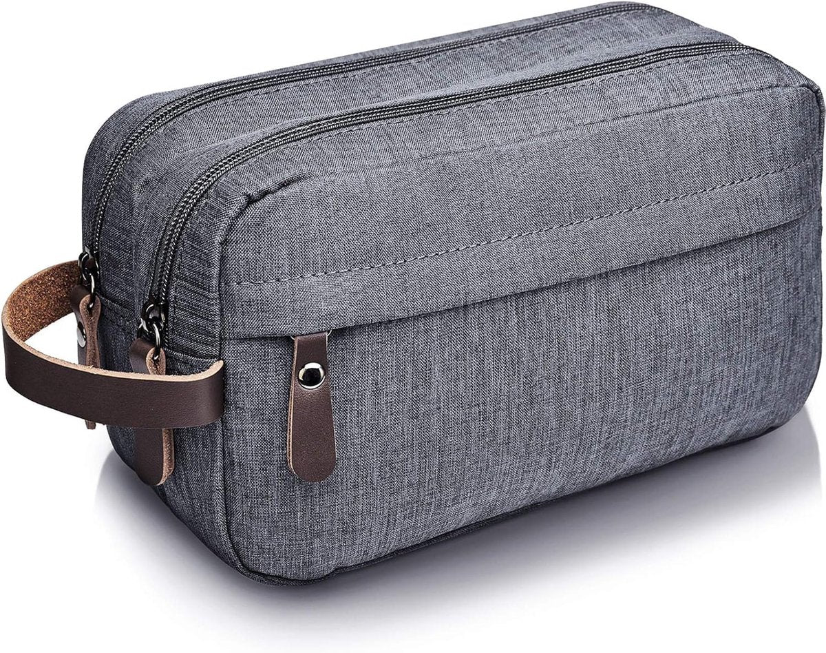 Men's toiletry bag - Travel toiletry bag - Travel accessories - Toiletry bag - Makeup bag - Gift - Unisex - Toiletry bag - Grey