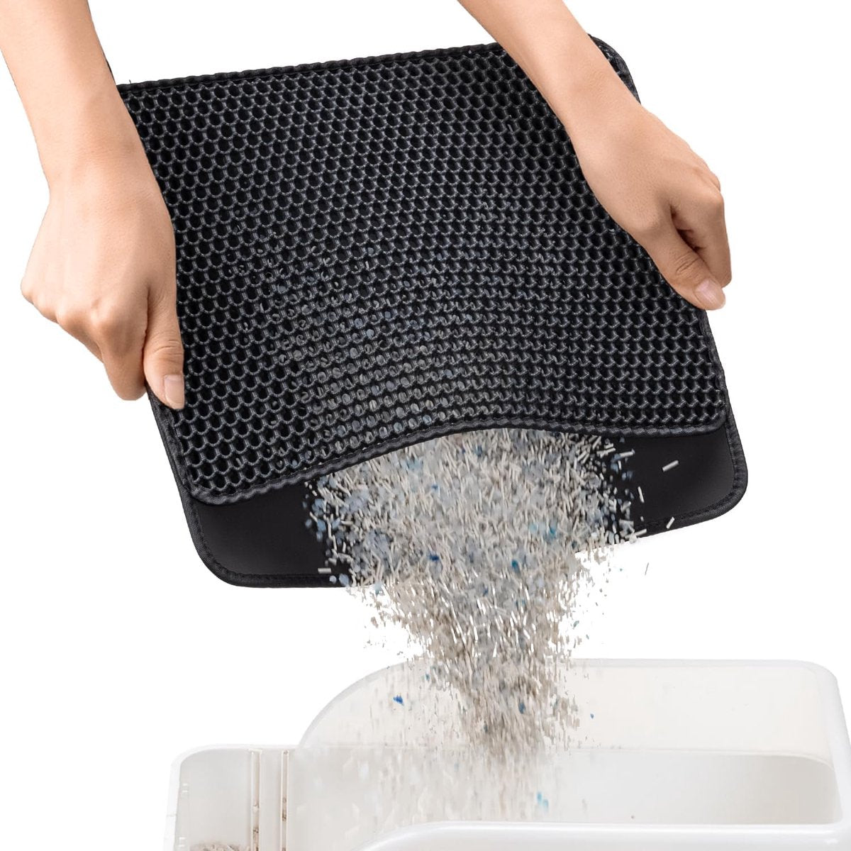 Cat Litter Mat - 30 x 45 cm - Waterproof Cat Litter Mat - Cat Litter Mat - Grit Catcher - Cat Litter Mat - Double Layer - Cat Litter Mat - Catchment Area - Cat Mat - Black