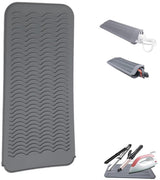 Heat-resistant mat - Heat-resistant pads - Heat mat - Silicone case - - Silicone protective pads - Curling iron mat - Straightener mat - storage bag - storage pouch - for curling irons, straighteners, and hair styling tools - 286*142*9mm - grey