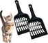 Cat Pellet Scoop (2 Pieces) - Cat Litter Scoop - Black Sieve and Poop Cleaner - Poop Scoop - Pet Litter Box Maintenance - Plastic Shovel - Kitten Scoop for Pine Pellets - Handy Hanging Hole for Quick Storage - 8x3.5inch