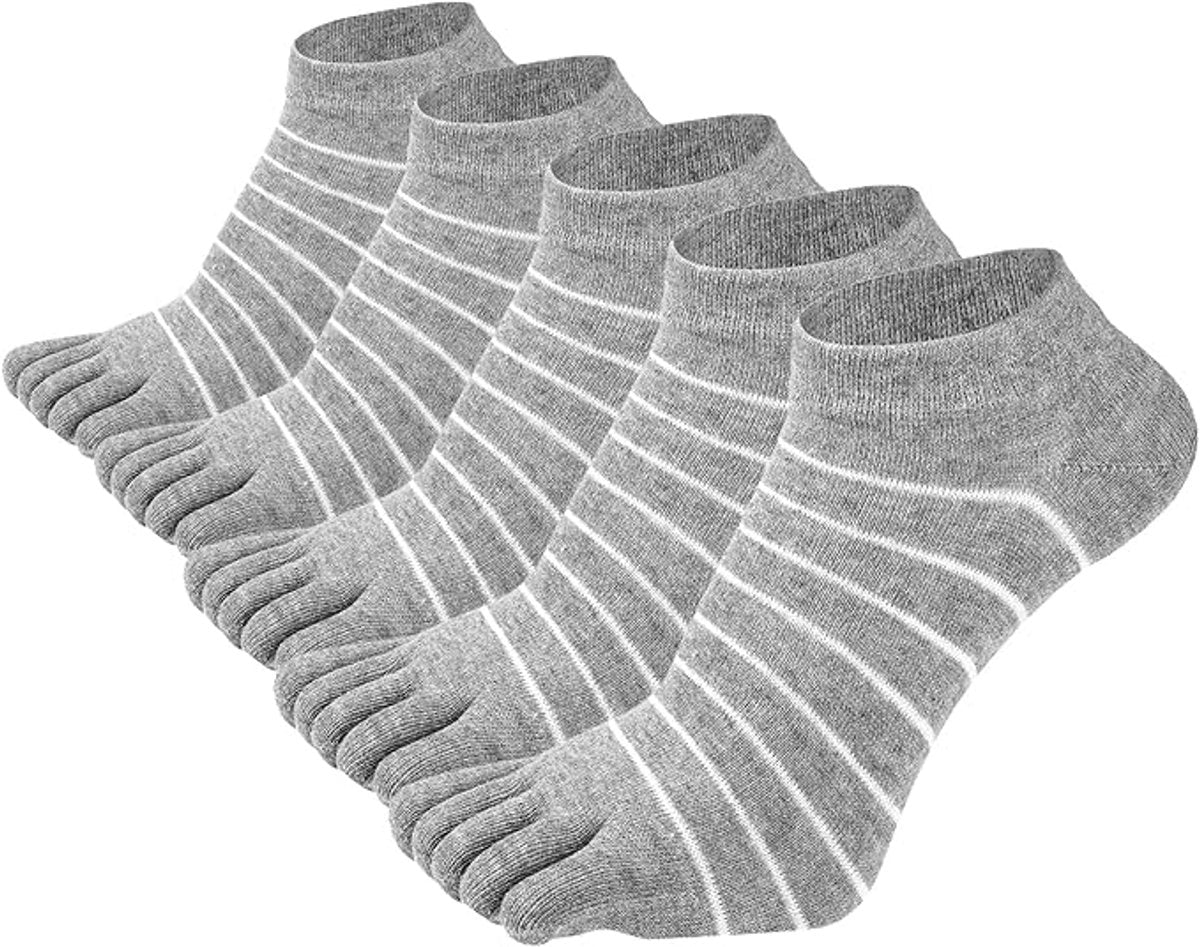 5 pairs - Toe socks - Toe socks - Yoga socks - cotton toe socks for women - Runner toe socks - Runner Toe socks - Smooth toe seam - Cotton - Comfortable Socks - sports socks - loose toe socks - breathable sports socks - grey