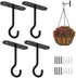 pieces - 10*7 cm - Ceiling hooks - metal hanging basket brackets - wall hooks - metal wall hooks - wall-mounted flower hangers - hanging plant hangers - with screws - for planters, bird feeders and lanterns - black
