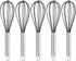 Set of 5 Egg Beaters - 10 Inch - Whisk - Beater Set - Kitchen Whisk - Hand Mixer - Silicone Egg Beater - Manual Egg Beater - Scratch-Free Beating - Non-Stick - for Beating Eggs, Blending, Whipping & Stirring - Black