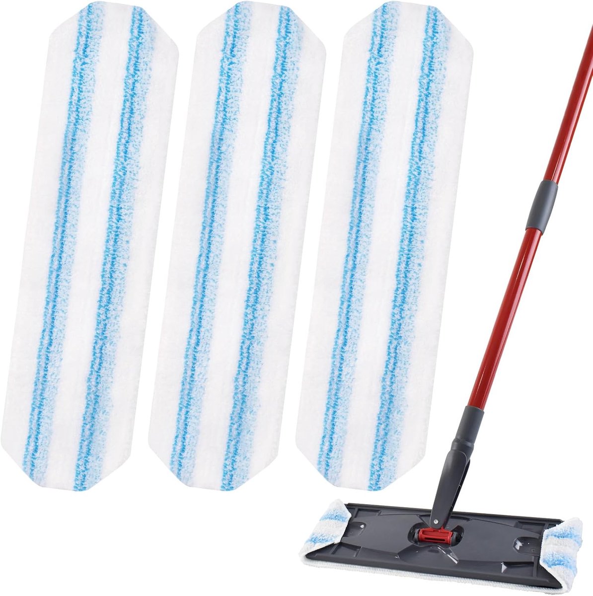 3 pack - Suitable for Vileda H2Pro Flatmop Replacement - Suitable for OCedar H2pro flatmop - For hard floors - mop head replacement - replacement microfiber mop heads - Machine washable - Reusable pad replacement - for deep cleaning