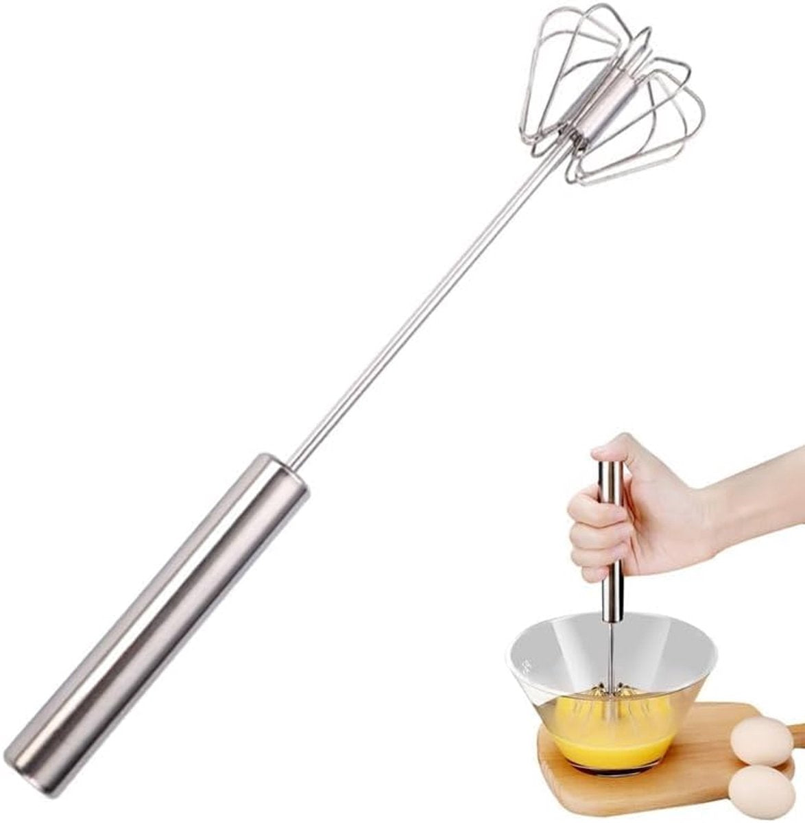 Hand mixer - 12 inch - Semi-automatic beater - Whisk - Beater - Egg whisk - Whipping cream whisk - Kitchen aid - for cooking and baking - Milk frother - Kitchen utensils - for kitchen