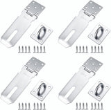 Padlock with screws - 4 Pieces - Hasp Padlock Holder - Padlock Lock - Exterior Door Lock - Padlock Door Handle - Door Lock with Screws - Door Padlocks for Doors, Cabinets