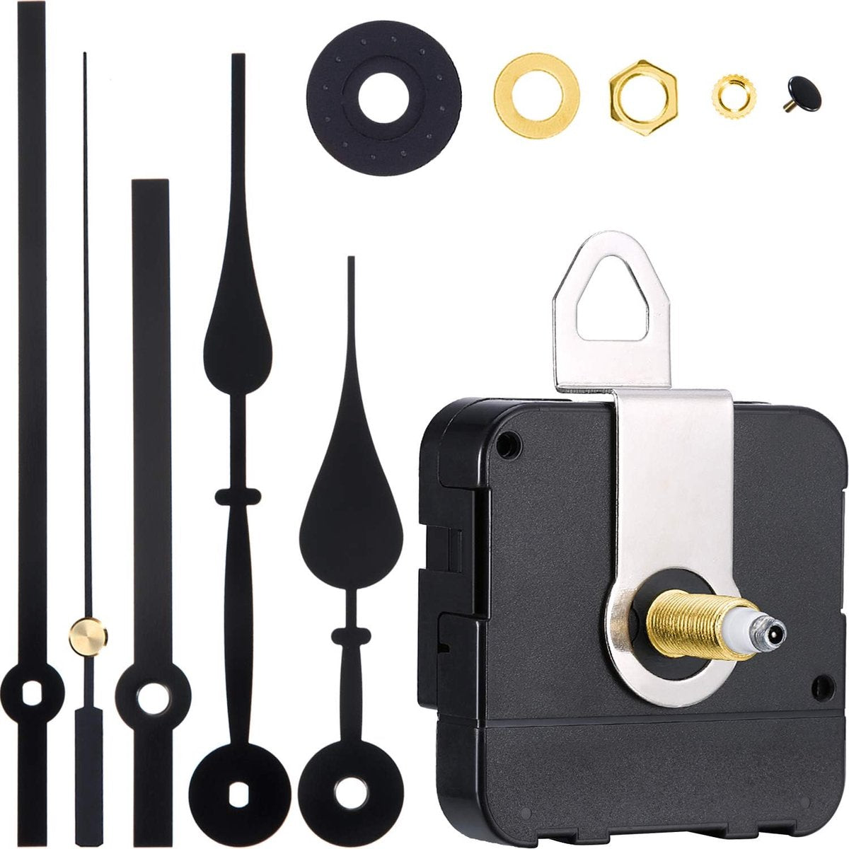 Quartz movement - with 2 pairs of different hands - High Torque - For DIY clock repair parts and motor replacement - Movement with Hour Hand Replacement Movement
