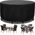 Round Cover - Waterproof - Large Round Garden Table Cover - Windproof - Anti-UV - Tough - Oxford 420D, Round Table Cover - for Garden Furniture - Black - Diameter 130 x 71 cm