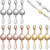 12 pieces - Magnetic jewelry clasps - lockable magnetic jewelry clasps - magnetic clasp - round chain clasps - bracelet extenders - for jewelry making, gift projects - gold, silver, rose gold