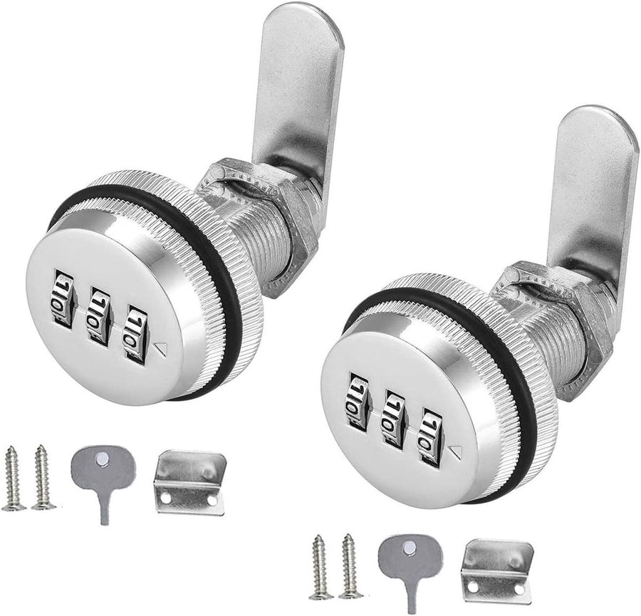 pieces - Combination lock - 62*38 mm - Suitable for panel thicknesses of 15-25 mm - Cabinet locks - Drawer locks - secure drawer mailbox cabinet code lock - for cabinet drawer mailbox - silver