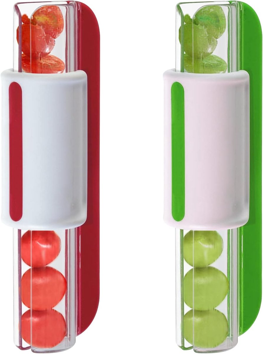 2-Piece Slicer - Tomato Slicer - Fruit Slicer - Grape Slicer - Grape Cutter - Strawberry Slicer - Salad Slicer - Multifunctional Slicer - Kitchen Utensil - Kitchen Tool - Kitchen Accessory - Red/Green