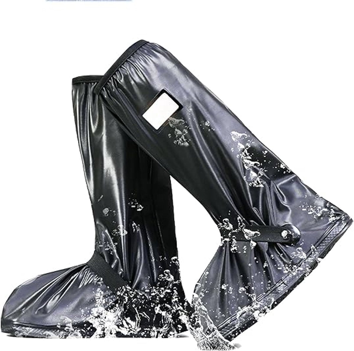 Waterproof overshoes - 1 pair - Overshoes - Rain shoe cover - Shoe covers - Rainproof - Rain boot covers - with zipper - with reflective strips - for rain, snow and mud - Sizes 37-39 - Size M - black