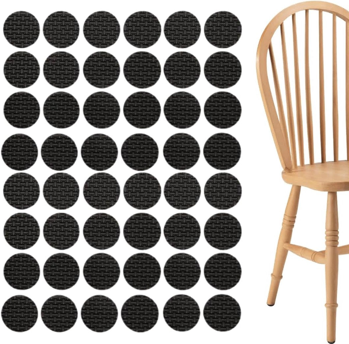 48 pieces - 20*3mm - furniture protectors - self-adhesive pads - chair cushion - furniture cushions - protective pads - for wooden floors, table legs, chairs and beds - black