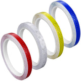4 rolls - 1cm * 8m - Reflective tape - self-adhesive safety markings - reflective strips - reflective stickers - warning tape - for visibility - for vehicles and outdoor helmets - white, yellow, red, blue