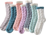 7 Pairs - Warm Winter Socks - socks - cartoon socks - Women's House Socks - Women's Fuzzy Socks - House Socks - Thick socks - Winter Warm Cozy Socks - Soft socks - keep warm - coral fleece - Size 36-40