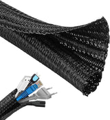 3m*13mm - cable protector - cable management - cable sleeve - black cable cover - cable management - cable cover for cable harness - braided cable cover - split and self-rolling cover - for USB cable, power cable, audio and video cable - black