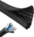 3m*13mm - cable protector - cable management - cable sleeve - black cable cover - cable management - cable cover for cable harness - braided cable cover - split and self-rolling cover - for USB cable, power cable, audio and video cable - black