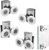 Double zinc alloy shower door roller - set of 4 - suitable for glass