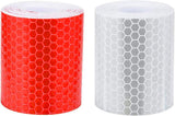Reflective Tape - Reflection Tape - R2 rolls 5cm × 3 Meters - Self-Adhesive - Reflective Tape - Reflective Tape Self-Adhesive Sticker High Visibility - For Vehicles Cars Trailers Bicycles Helmets - White & Red