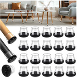 28 Pieces Chair Leg Protectors - Silicone Protective Caps - Chair Leg Protectors - Round Medium Silicone Chair Cushion - Anti-Scratch Felt - Furniture Cushions - Chair Leg Protectors - Carpet Chair Leg Cushions (fit: 20.1-30 mm) - Floor Protection - Black