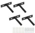 4 pieces - concealed floating shelf brackets - 3 inch - silver - shelves - floating shelf support brackets - steel - wall mounting - screws and plugs included - T-brackets for shelves - for floating wooden shelves - black - 76 mm