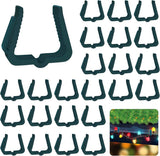 30 pieces - Christmas lighting clips - Light clips - Plastic clips - Lighting hooks - Party lighting clamps - festive string lights clips - hooks - for party decoration, gutter, fencing, roof edge - 49*42*13.7 mm - green