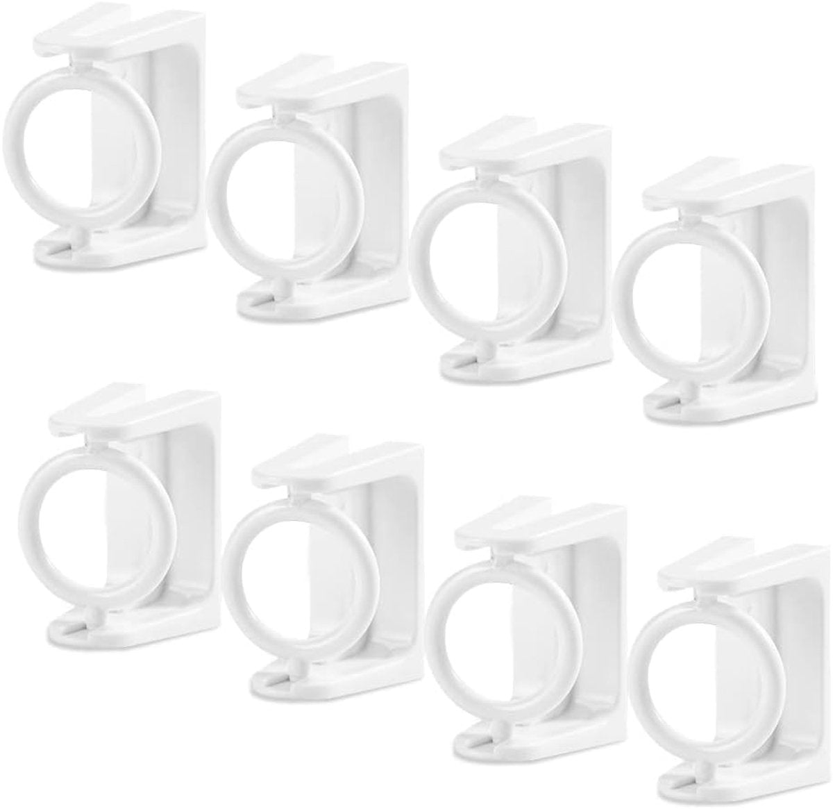 8 pieces - Curtain Rod Bracket - self-adhesive curtain rod holder - 360 degree rotatable mounting brackets - for curtain rods - no drilling required - for bathroom, bedroom, kitchen, hotel - white - 4*5 cm