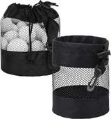 pieces - 14*14*16.5 cm - golf ball storage bag - golf bag - nylon mesh ball bag - with drawstring - golf ball sack - golf storage - mesh bags for golf accessories - black