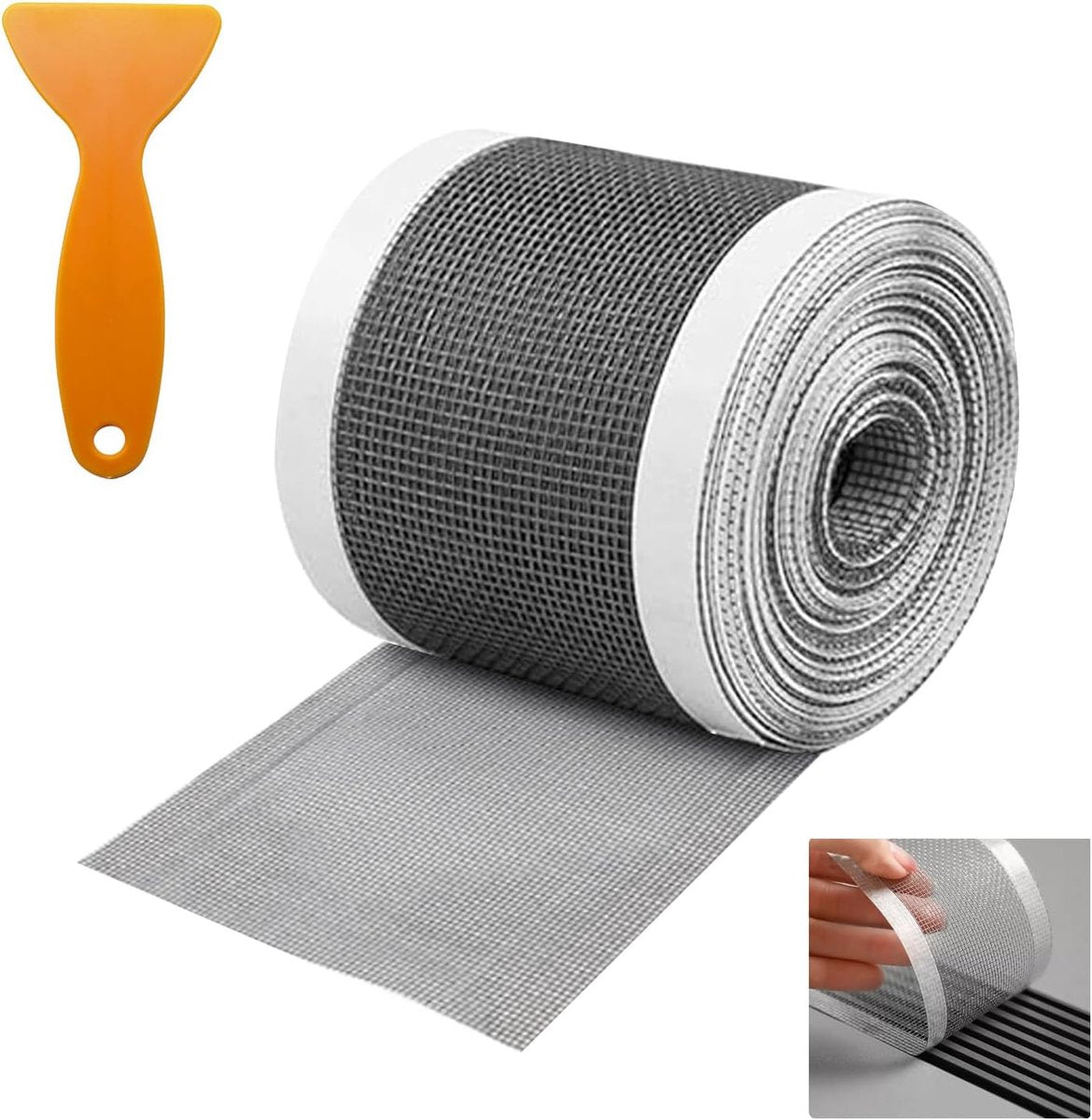 12cm*4m - Floor drain stickers - Hair catcher stickers - Shower filter - Self-adhesive filter - Drainage filter stickers - Anti-blocking mesh stickers - with sticker scraper - prevents blockages in kitchens and bathrooms - black