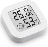 Mini digital indoor thermometer - Weather station - Thermometer - Highly accurate temperature monitor - Indoor thermometer - Hygrometer - Thermo-hygrometer - Comfort level indicator - White