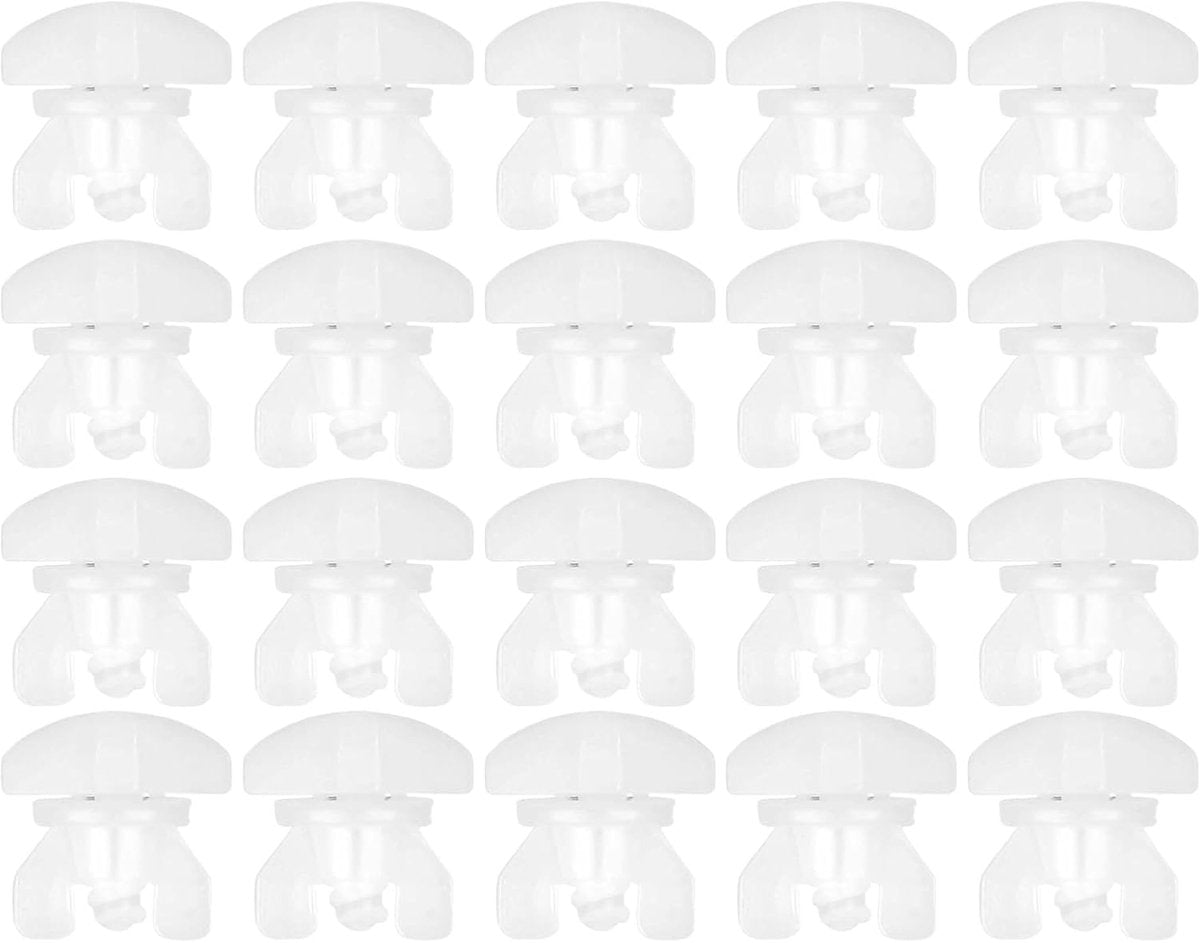 20 pieces - Curtain Rail Plugs - plastic curtain rail plugs - curtain locks - sliding rails - accessories for replacing curtains - curtain rail end lock - curtain stoppers for rail systems - 17*17*17 mm - white