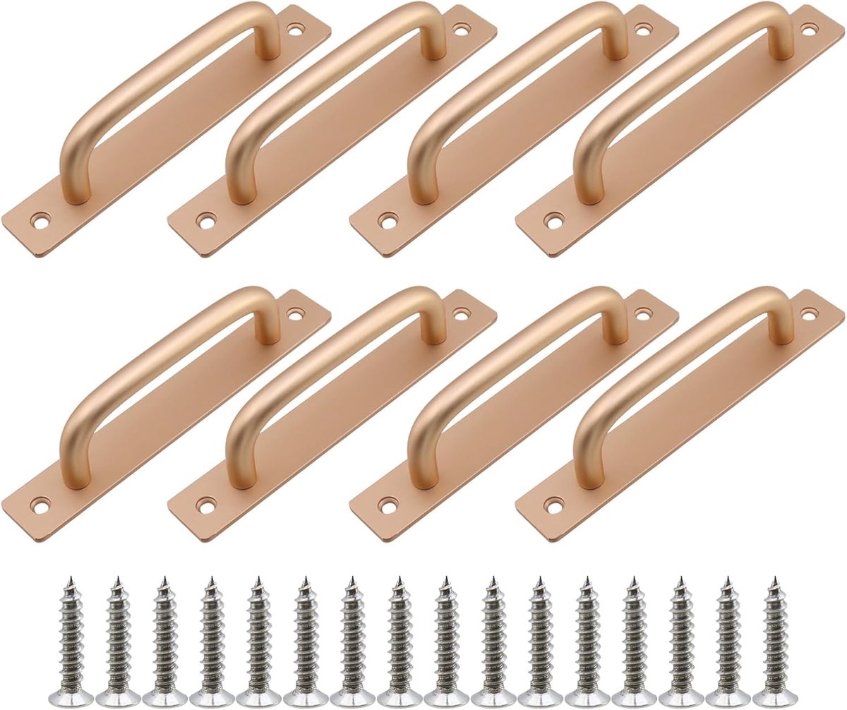 8 Pieces Door Handle - Kitchen Cabinet Handles - Cabinet Handles - Handles for Small Doors - 5" Hole in the Center Aluminum Alloy Cabinet Handles - Kitchen Cabinet Handle - For Drawer Cabinets, Cabinets, Kitchen, Wardrobe and Drawer Handles - Gold