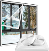 Window Film - Thermal Insulation for Windows - Window Film Insulation Sealing Set - Winter Window Insulation Set - Window Insulation Film - Winter Insulation Window Covering Set - Self-Adhesive - with Velcro - for windows and skylights - transparent - 120