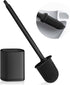 Toilet brush and holder set - Toilet brush - Deep cleaning - Silicone toilet brush - Flexible toilet brush head - Wall mounting - Freestanding toilet brush holder - Black