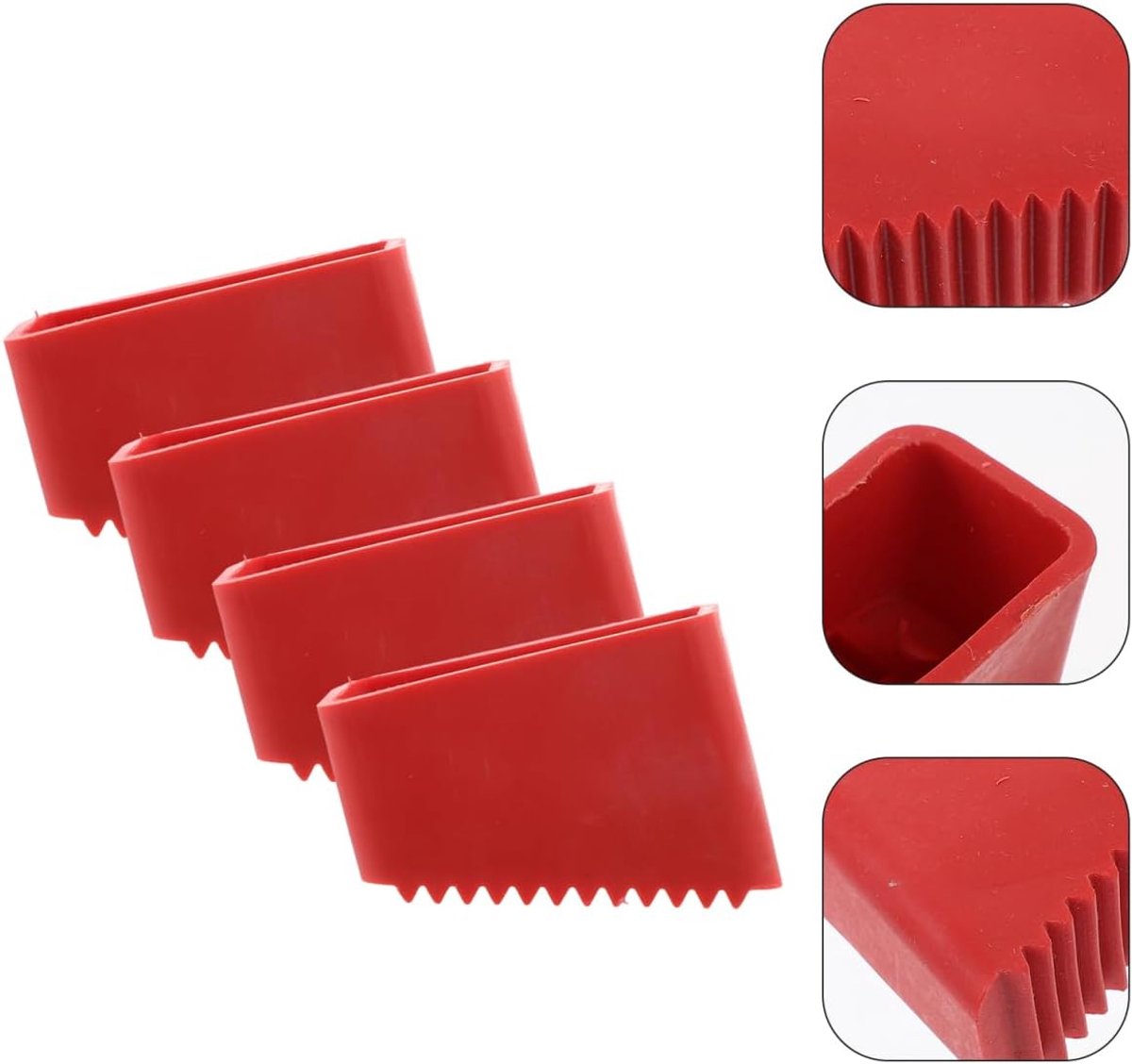 4 pieces - 5*3.8*2 cm - non-slip ladder foot covers - durable accessories for home ladders - attic ladder stepladder foot caps - stepladder feet rubber non-slip pads - easy to install - rubber foot covers - red