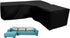 L-shaped garden bench cover - Garden furniture cover - L-shaped garden furniture protective cover with drawstrings at the bottom - Protective cover for L-shaped lounge set - Weatherproof - 210D L-shaped garden furniture tarpaulin - Black - 286 × 222 × 82c