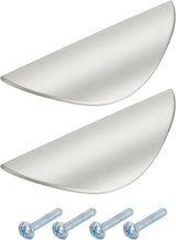 2 pieces - cabinet handles - door handle - half-moon cabinet handle - hole spacing 32 mm - drawer handles - concealed zinc alloy handles - zinc alloy cabinet handles - furniture accessories - with screws - for kitchen cabinet, chest of drawers, hardware -