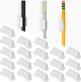 22 pieces - pen holder - pen holder for desk - self-adhesive silicone pen holder - for clipboard mounting in classroom - highlighter holder - pencil holder - for desk, classroom, office accessories - white - 2*4.7 cm